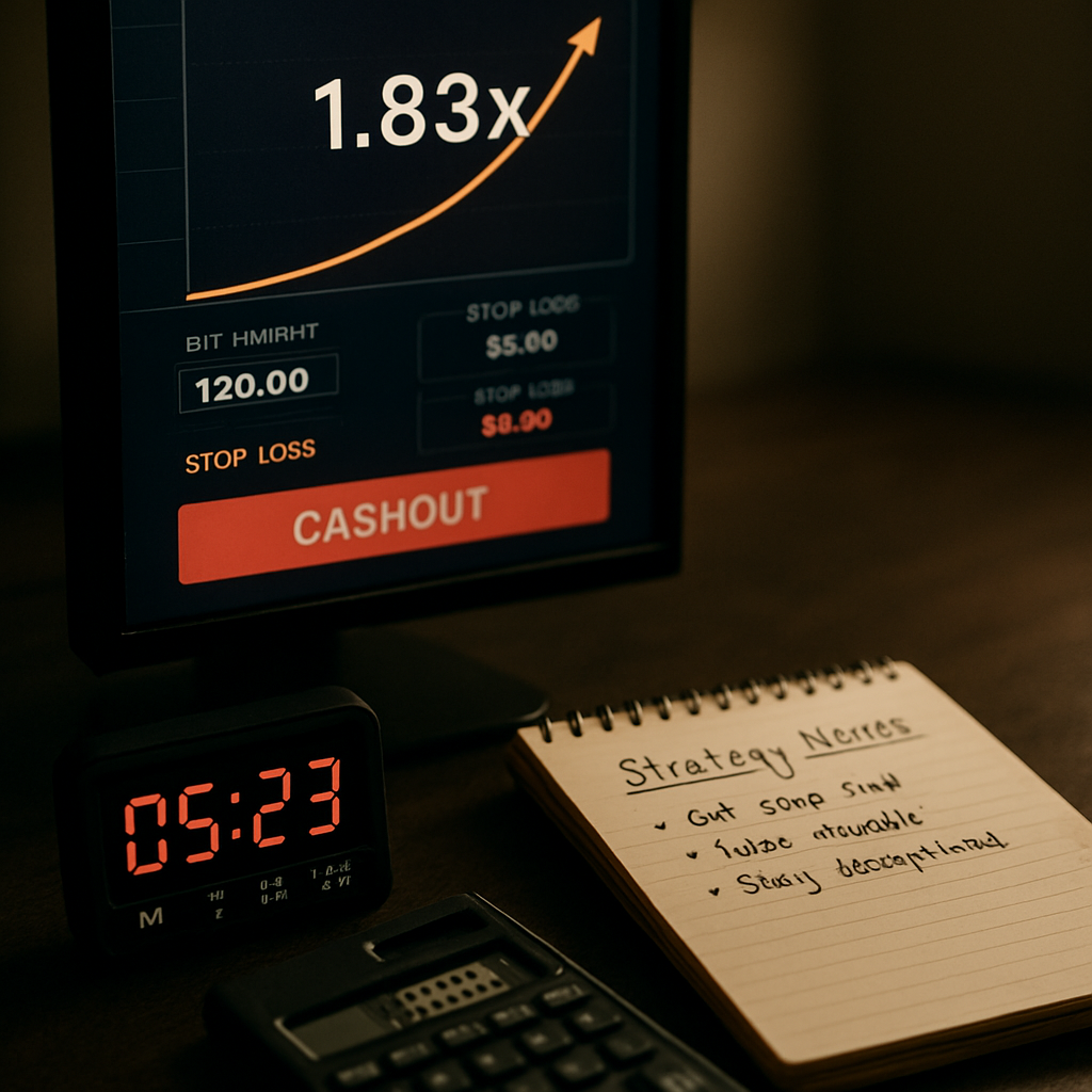 A serious gaming setup emphasizing the importance of stop-loss limits in crash games.
